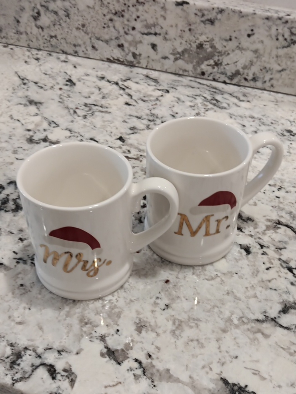 Threshold Mr. and Mrs. Ceramic Mug Set - White with Red and Gold Accents